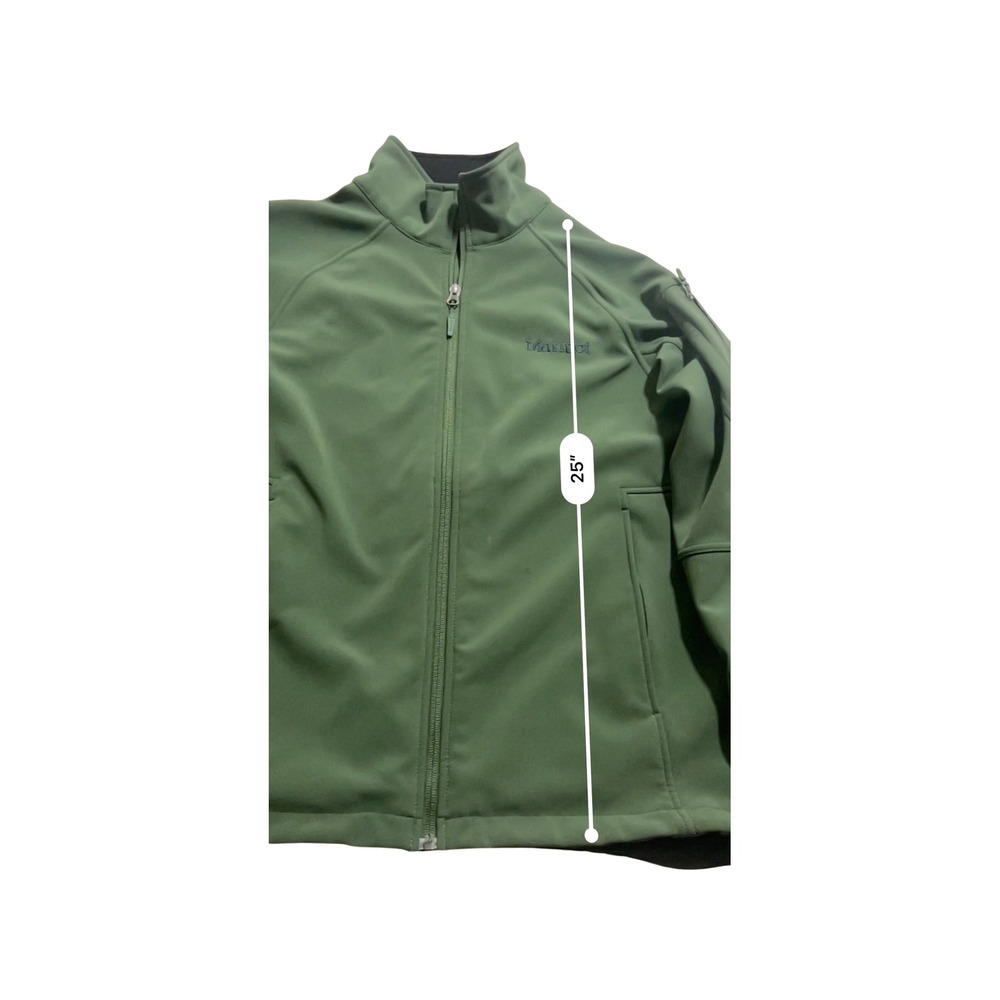Marmot Mens Green Softshell Fleece Lined Full Zip Jacket Y80190 Size Medium - Picture 3 of 8
